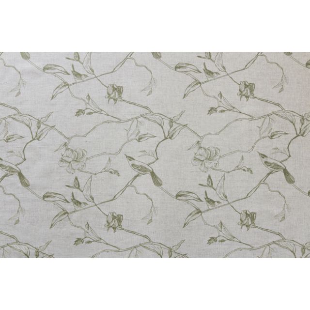 Gardenia Olive - Green Botanical / bird pattern