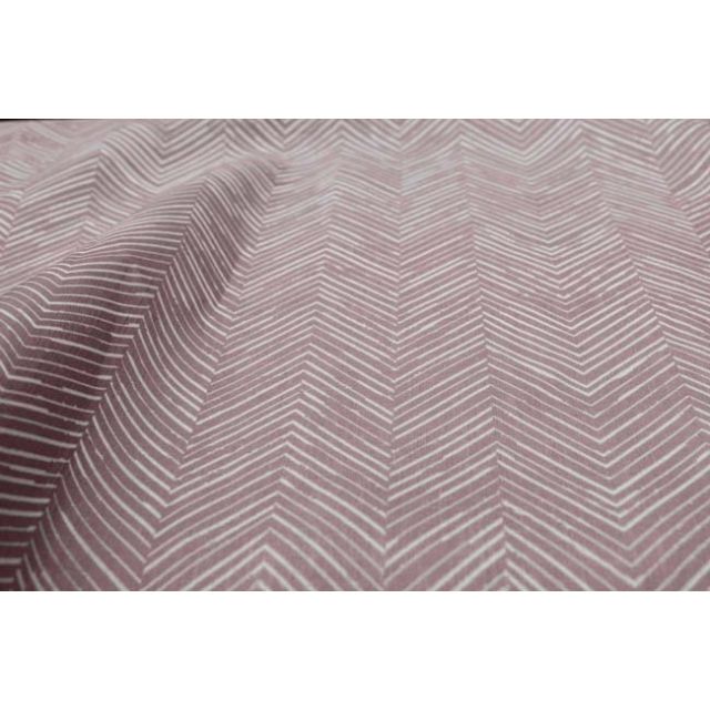 Lulu-Peony - White fabric with Pale Pink Print. Abstract Print, 100% Linen