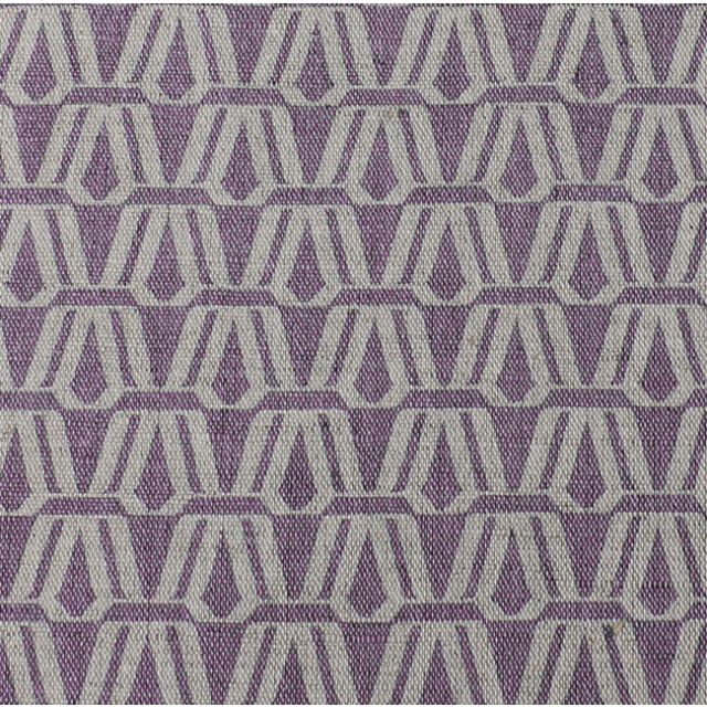 Elva Powder Plum - Natural curtain fabric, Dusty Purple contemporary print
