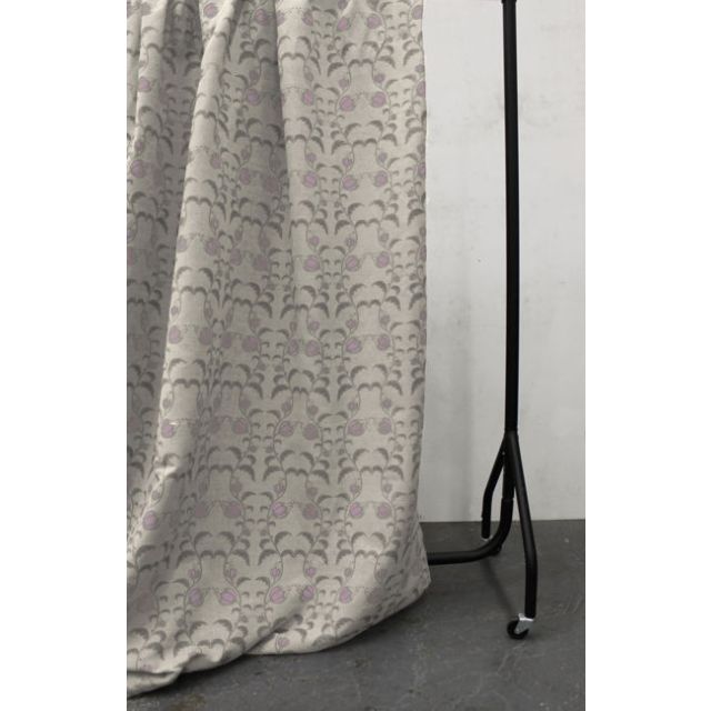 Dana Powder Rose - Curtain fabric with pink / grey flower print