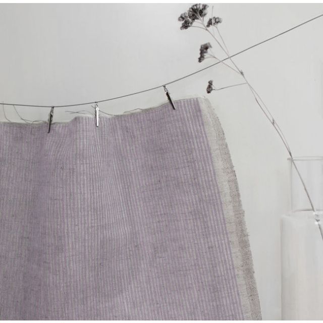 Laila Powder Rose - Curtain fabric with Pink stripes