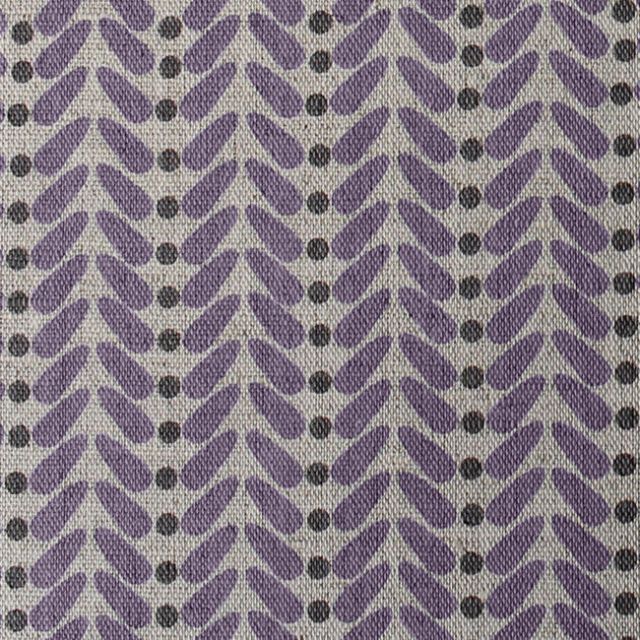 Hulda Powder Plum - Fabric for curtains printed with Pale Purple and Grey