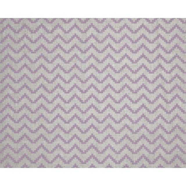 Azig Powder Rose - Curtain fabric with Pale Pink zig-zag pattern