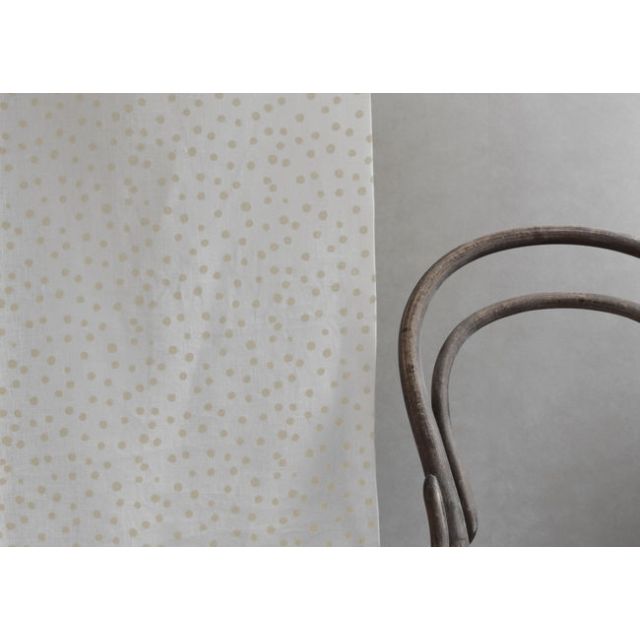 Dottie Powder Sand-WHT - Dotted fabric with light brown spots, 100% Linen