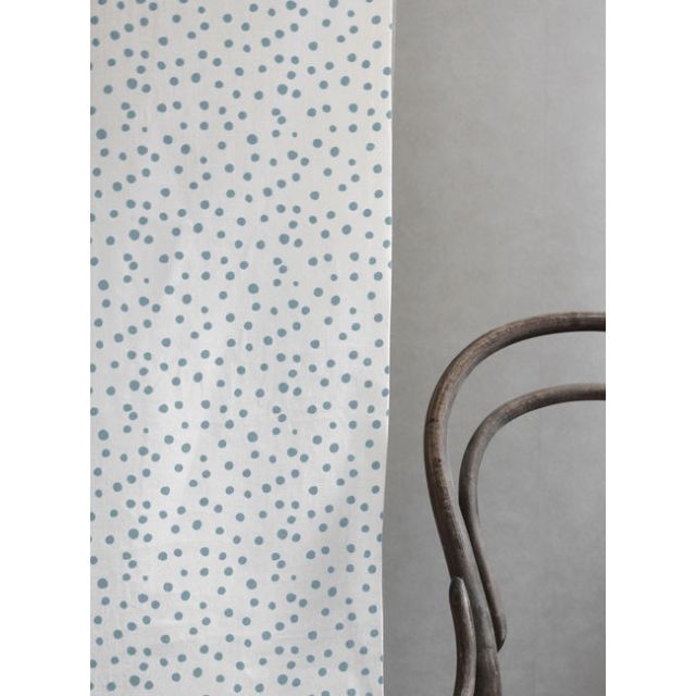 Dottie Shadow Blue-WHT - Dotted fabric with Blue spots, 100% Linen