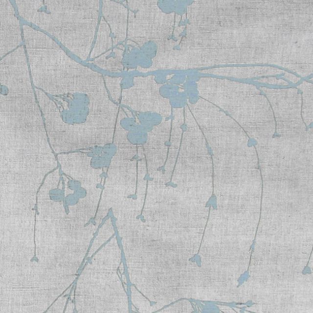Berry Sky - Natural fabric with light blue print