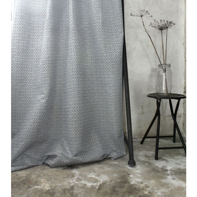 Brita Sky - Curtain fabric printed with Light Blue