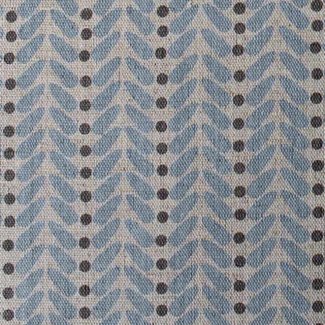 Hulda Sky - Fabric for curtains printed with Light Blue and Grey