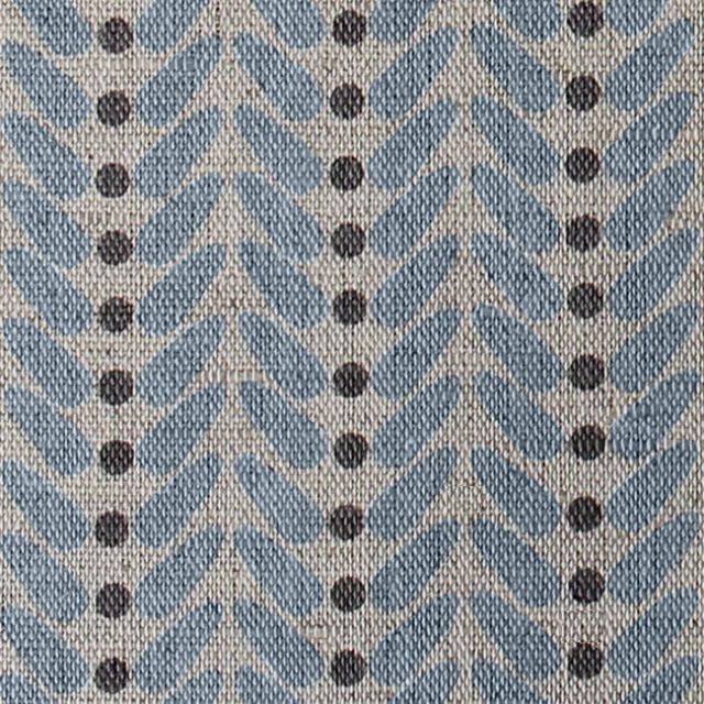Hulda Sky - Fabric for curtains printed with Light Blue and Grey
