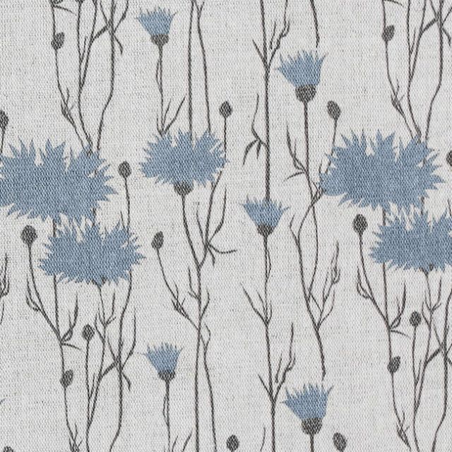 Margrete Sky - Curtain fabric with light blue print