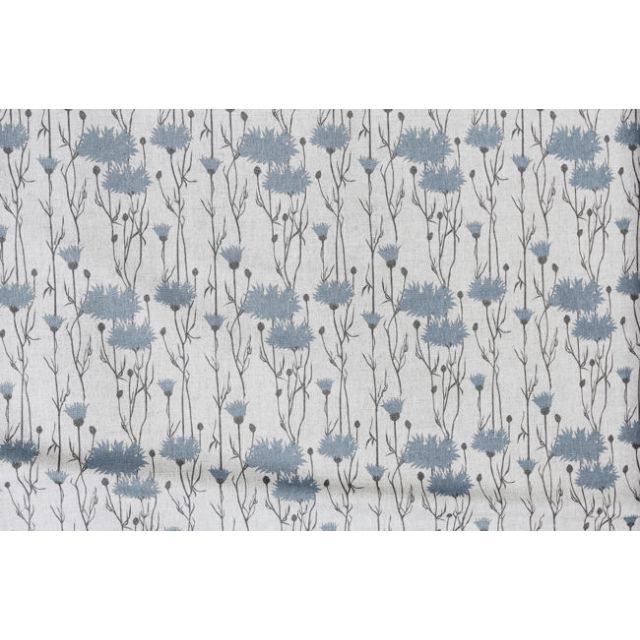 Margrete Sky - Curtain fabric with light blue print