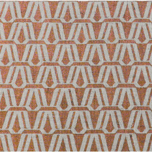 Elva Tangerine - Natural curtain fabric, Orange contemporary print