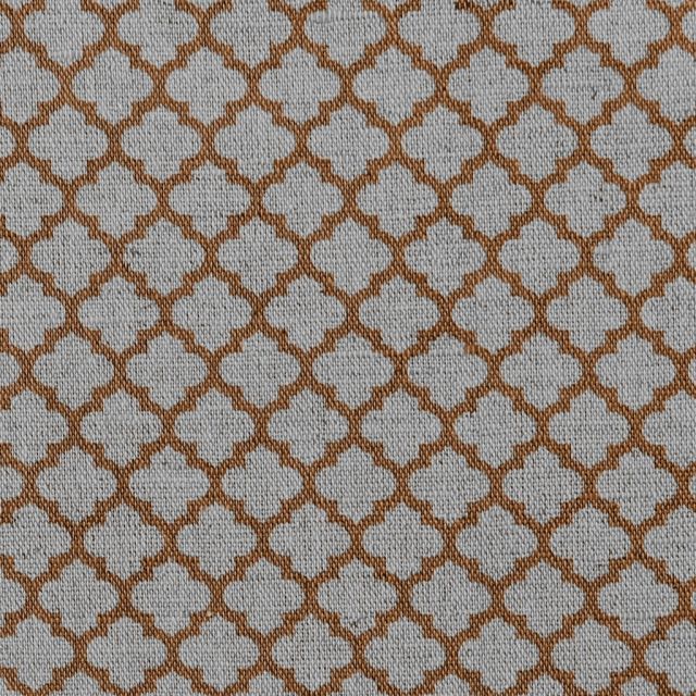 Jonna Tangerine - Curtain fabric, orange moroccan clover pattern