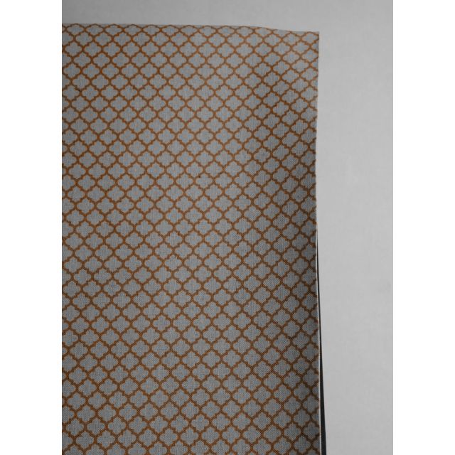Jonna Tangerine - Curtain fabric, orange moroccan clover pattern
