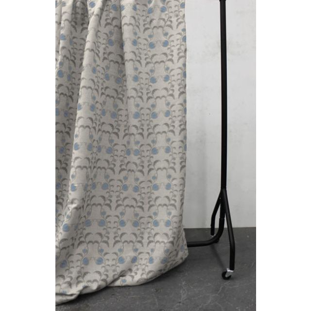 Dana True Blue - Curtain fabric with blue / grey print