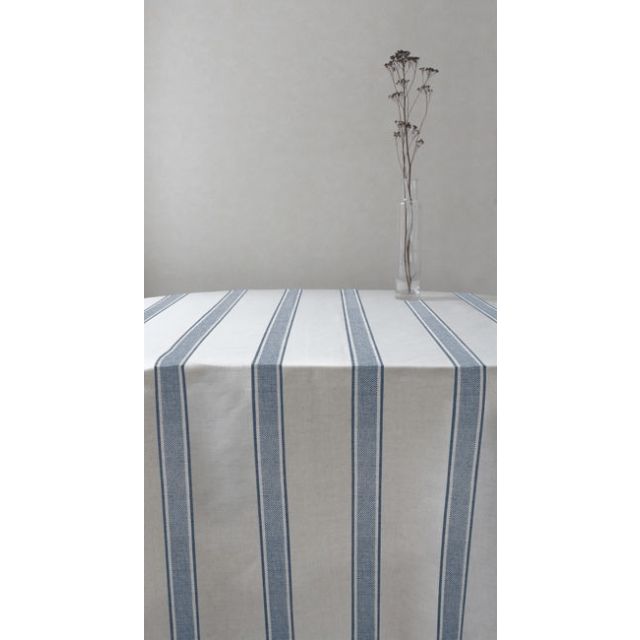 Bella True Blue - Curtain fabric with Blue stripes
