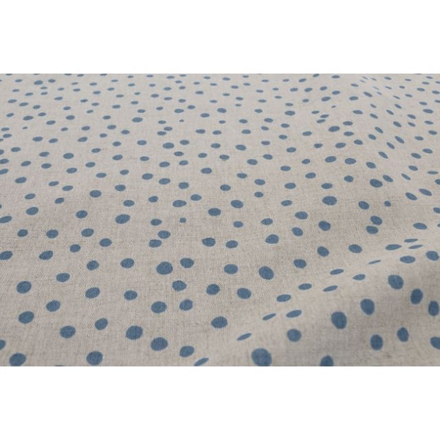 Dottie True Blue - Dotted curtain fabric with Blue dots 