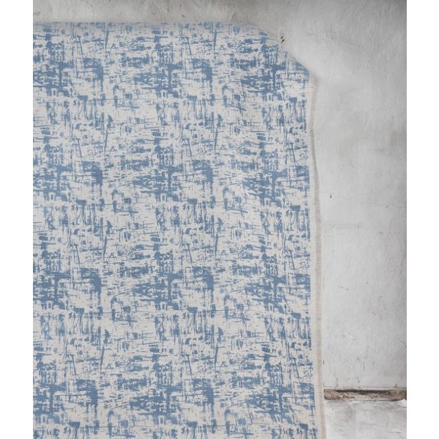 Grunge True Blue - Curtain fabric, abstract Blue pattern