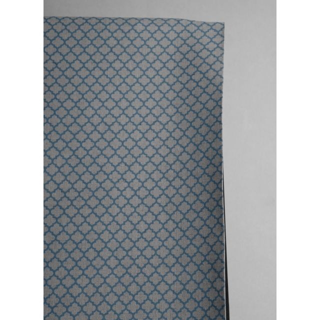 Jonna True Blue - Curtain fabric, blue moroccan clover pattern