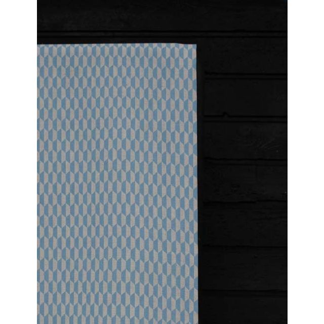 Lana True Blue - Fabric for curtains, Blue Print