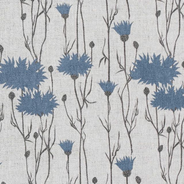 Margrete True Blue - Curtain fabric with blue print