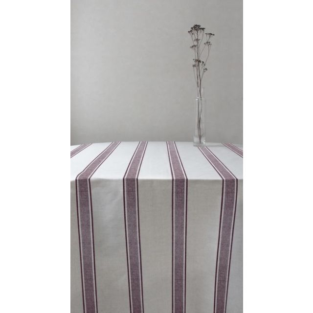 Bella Wine - Curtain fabric with Red stripes