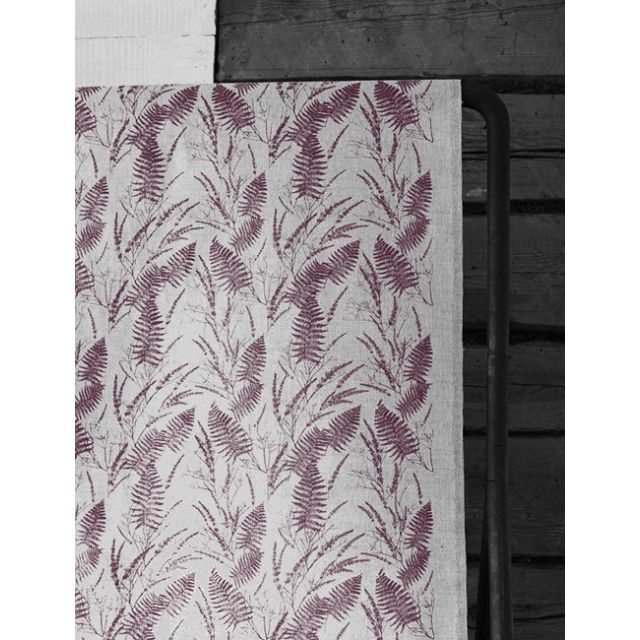 Fernia Wine - Fabric for curtains with Red pattern