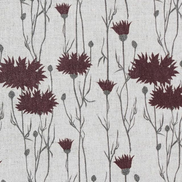Margrete Wine - Curtain fabric with Red print