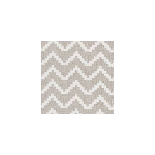 Azig White - White zig-zag print on Natural linen