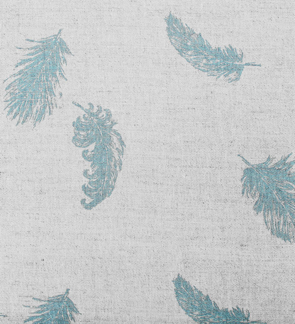 Feathers Duckegg - Duckegg coloured feathers print on Linen Cotton fabric