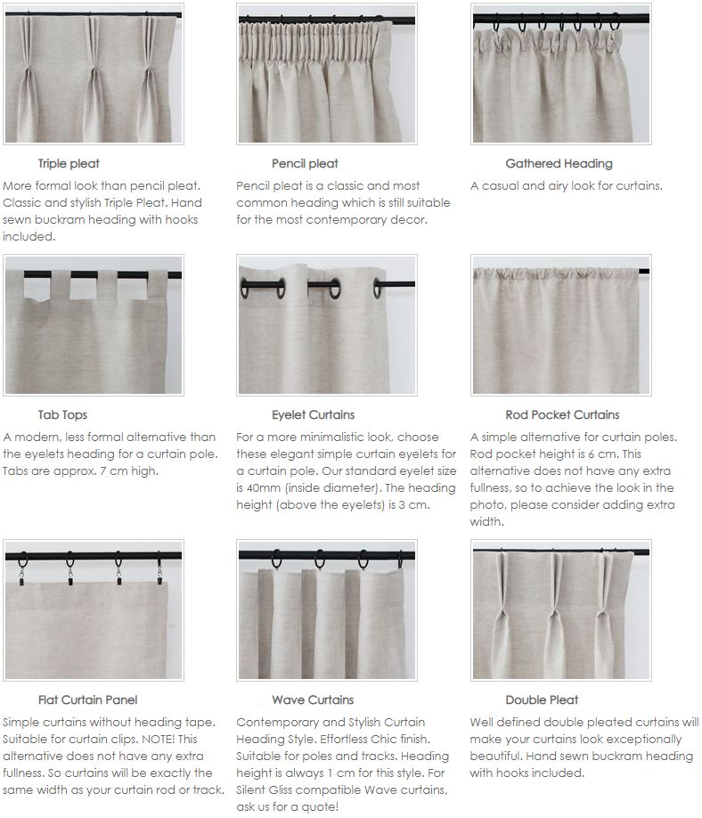 Ada & Ina Curtain headings